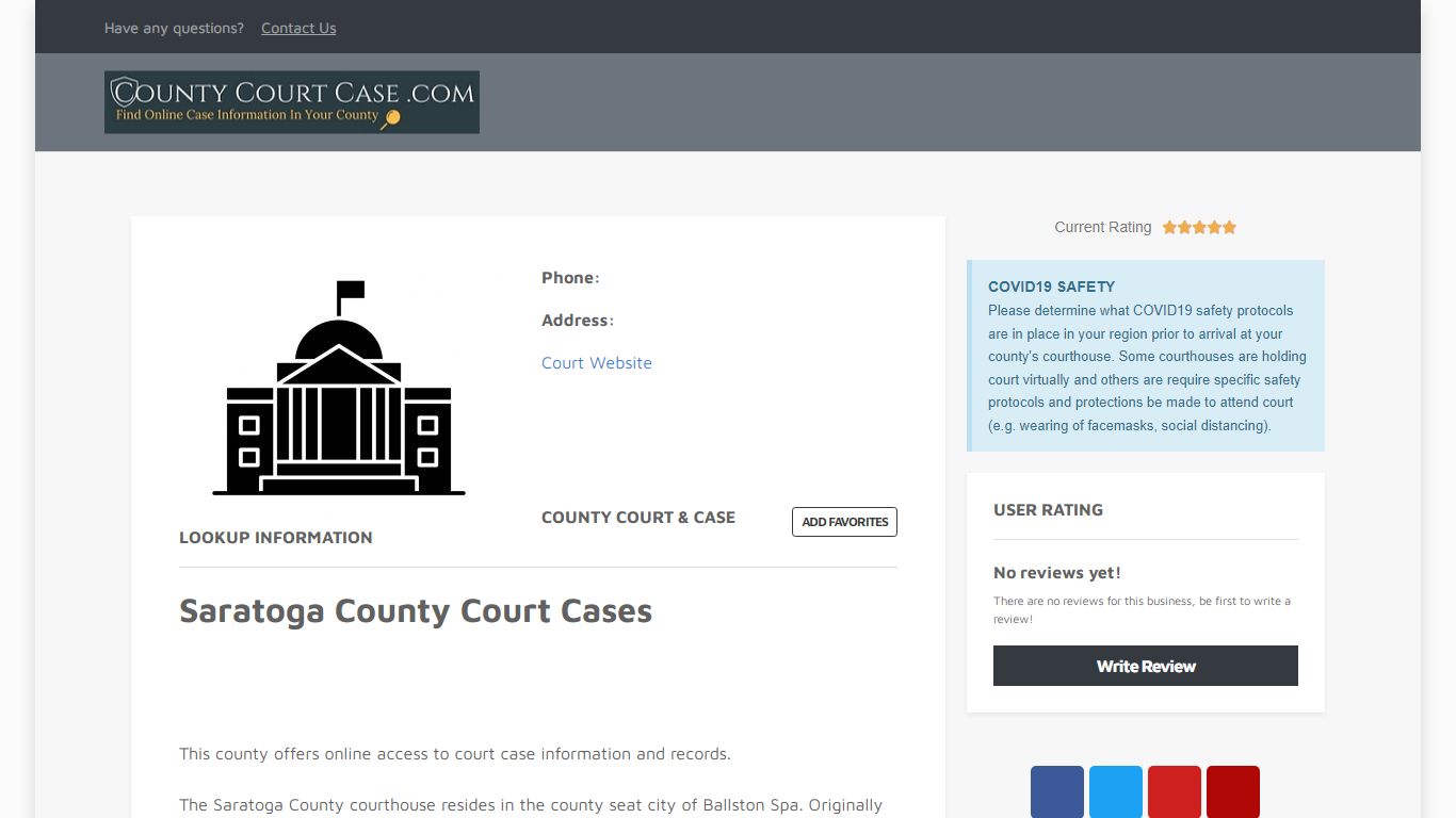 Saratoga County | County Court Case Search & Lookup ...